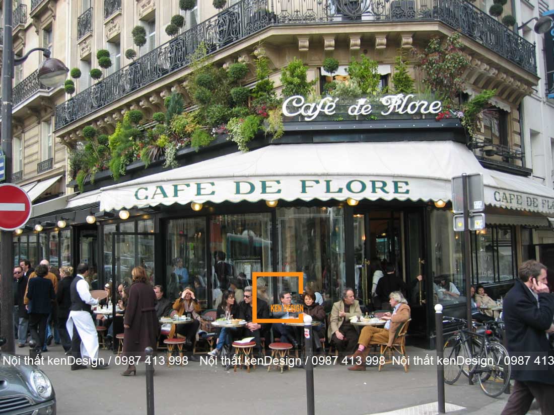 Mê đắm thiết kế quán cafe 2 mặt tiền mang phong cách Paris tuyệt đẹp
